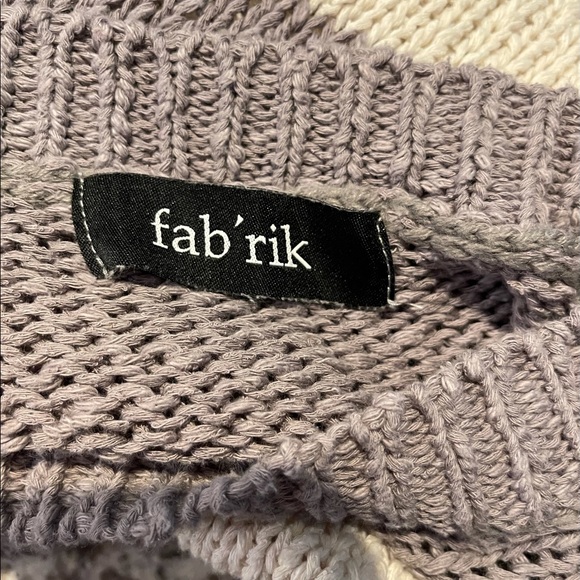 Fab'rik Striped Distressed Sweater Grey & Cream Size O/S - Picture 9 of 10